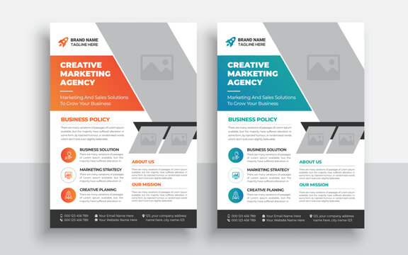 Corporate business flyer design and digital marketing agency brochure cover template | Creative Business flyer template with a4 size paper clean and modern typography