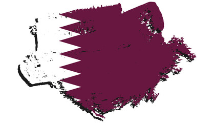 Art Illustration design nation flag with ripped effect sign symbol country of Qatar