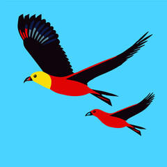 Beautiful Flying Birds Vector Art