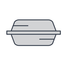 Styrofoam box icon vector logo design template flat style