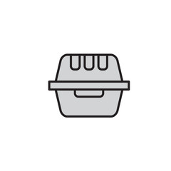 Styrofoam box icon vector logo design template flat style