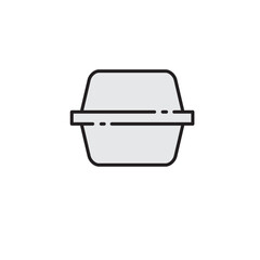 Styrofoam box icon vector logo design template flat style