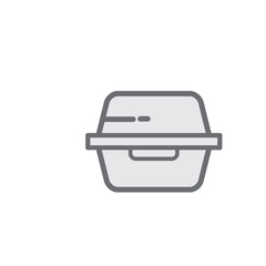 Styrofoam box icon vector logo design template flat style