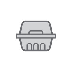 Styrofoam box icon vector logo design template flat style