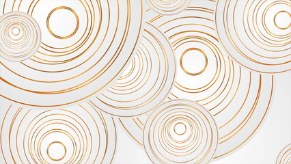 Grey and golden circles abstract luxury geometric background
