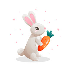 cute bunny with carrot
