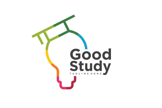 Digital School Logo Design Stock Vector. lamp Idea and education logo design illustration.