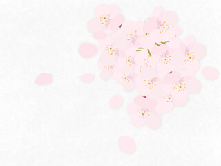 背景や挿絵に使いやすい和紙に描いた桜の花