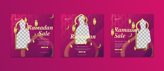 Ramadan social media and sales advertising template. can be used for Ramadan fashion, and advertising about Ramadan. All can be edited