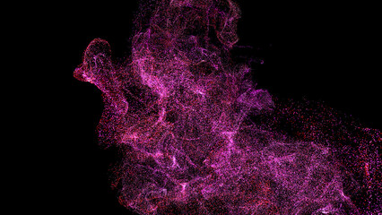 Dinamic particle fluid abstract background. Abstract Droplets Particles Background.