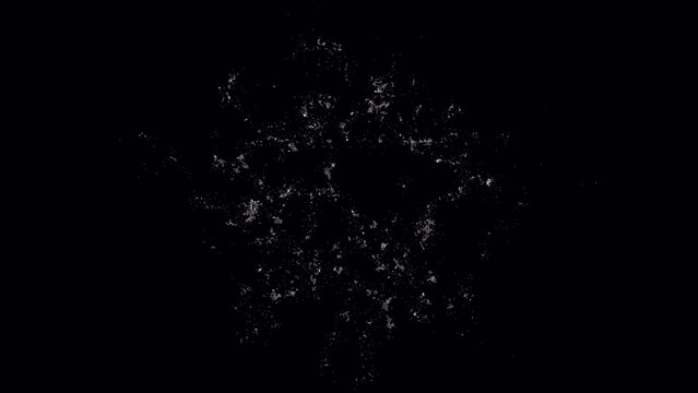 Water splash isolated on alpha background in 4K