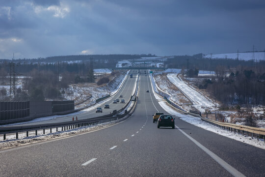 Expressway S7 near Wodzislaw town, Poland