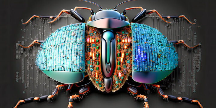 A computer bug found in the code - Generative AI