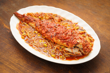 Spicy pollack fish, a special dish of Northeast China