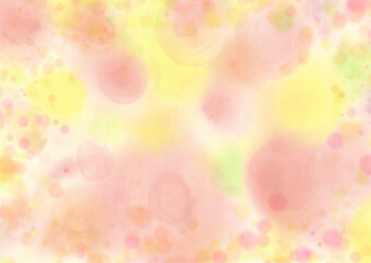 オレンジや黄色の水彩系のふわふわした背景