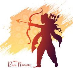 Shri ram navami celebration greeting card hindu festival background
