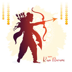 Shri ram navami celebration greeting card hindu festival background