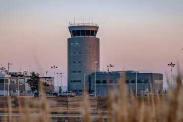 Control tower of Rzeszow-Jasionka airport near Rzeszow city, Poland