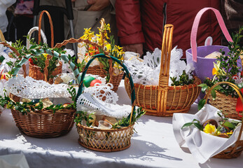 Ceremony of Blessing of the Easter baskets in Warsaw, Poland