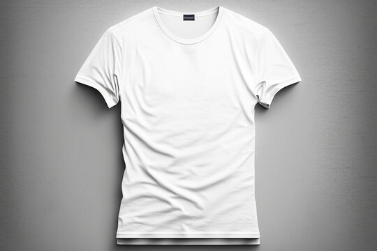isolated white t shirt mockup template, front view, man and woman t shirt on gey background