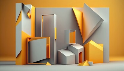 geometric shapes abstract background ai generated
