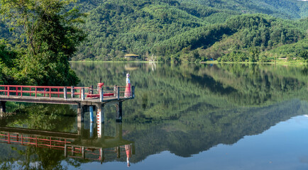 Irrigation works - Water retaining dam at the Little Village tourist area in Dien Khanh commune,...
