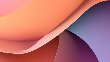 Abstract Paper Background With 3D Folded Bright Sunset Gradient Colors. Generative AI.