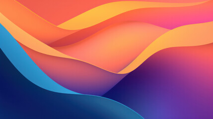 Abstract Paper Background With 3D Folded Soft Sunset Gradient Colors. Generative AI.