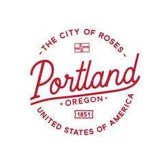 City of Portland. The city of roses. Vector and illustration.