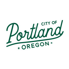City of Portland lettering design. Portland, Oregon typography design. Vector and illustration.
