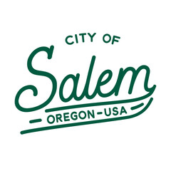 City of Salem, Oregon, USA. Salem typography design. Vector and illustration.