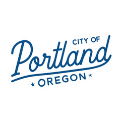City of Portland lettering design. Portland, Oregon typography design. Vector and illustration.