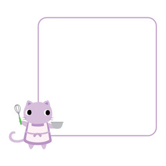 エプロン姿のネコ　フレーム付