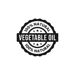 Vegetable Oil Label or Vegetable Oil Seals Vector Isolated in Flat Style. Best Vegetable Oil Label Vector for product design element. Simple Vegetable Oil Seal Vector for product packaging design.
