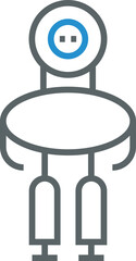 robot character icon line illustration