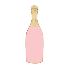 Luxurious Golden And Pink Bottle Of Wine With Label