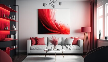 red white interior ai generated