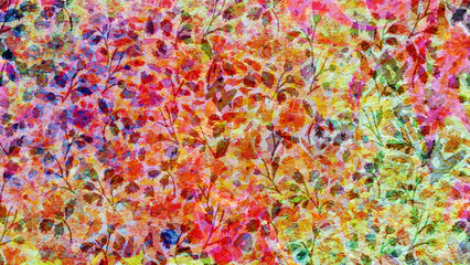 Abstract background of autumn leaves.  Illustration for your design.