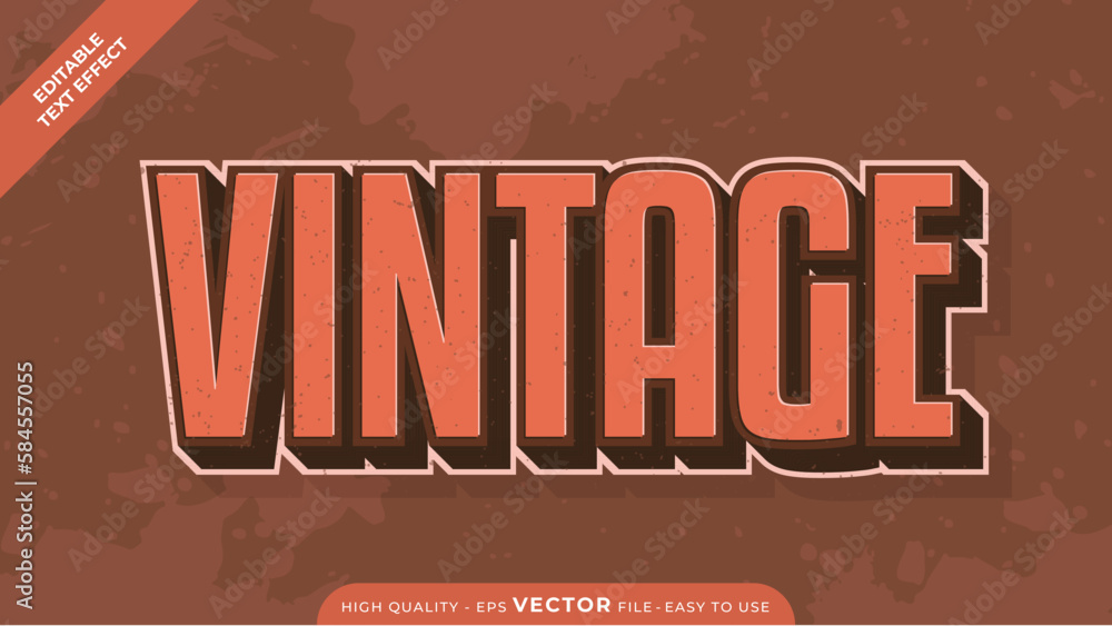 Poster editable text effect - vintage text effect style