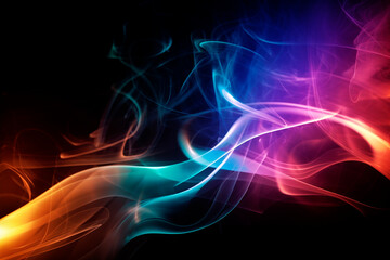 Fototapeta premium generative ai illustration of background, smoke, geometric, curves, light colors, shining, light