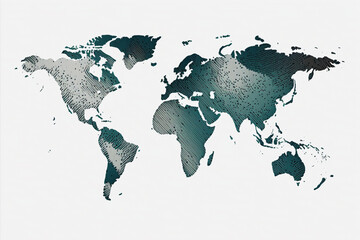 World map on white background