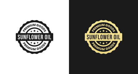 Sunflower Oil Label or Sunflower Oil Seals Vector Isolated in Flat Style. Best Sunflower Oil Label Vector for product design element. Simple Sunflower Oil Seal Vector for product packaging design. - obrazy, fototapety, plakaty