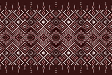 Red traditional ethnic pattern paisley flower Ikat background abstract Aztec African Indonesian Indian seamless pattern for fabric print cloth dress carpet curtains and sarong
