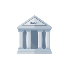 Bank building or courthouse. Vector illustration.