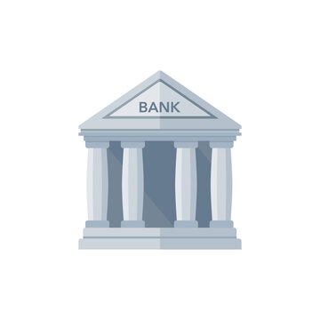Bank building or courthouse. Vector illustration.