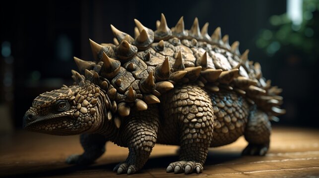 Stegosaurus Dinosaurier im Urwald, ai generativ
