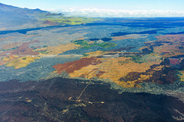 Bird's Eye View of Hawaii's Lifeless Volcanic Landscape