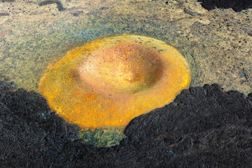 Bird's-Eye View of a Collapsed Volcanic Crater in Hawaii