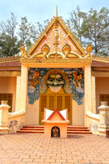 Obraz na płótnie Canvas Admire the unique architecture of an ancient Khmer temple in Rach Gia City, Kien Giang, Vietnam