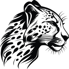 Cheetah Logo Monochrome Design Style
